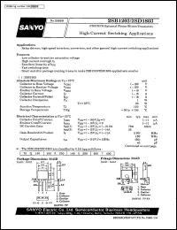 2SB1203 datasheet: PNP epitaxial planar silicon transistor, high-current switching application 2SB1203