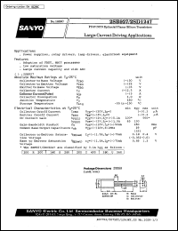 2SB927 datasheet: PNP epitaxial planar silicon transistor, large-current driving application 2SB927