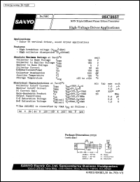 2SC2857 datasheet: NPN epitaxial planar silicon transistor, high-voltage driver application 2SC2857