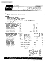 2SC3495 datasheet: NPN epitaxial planar silicon transistor, high h(FE), low-frequency general-purpose amp application 2SC3495