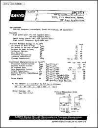 2SC3771 datasheet: NPN epitaxial planar silicon transistor, UNF, VNF oscillator, mixer, HF amp application 2SC3771