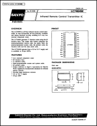 LC7464M datasheet: Infrared remote control transmitter IC LC7464M