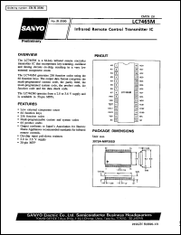 LC7465M datasheet: Infrared remote control transmitter IC LC7465M