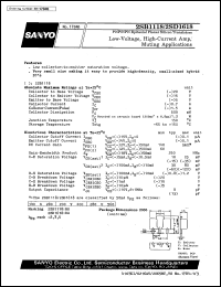 2SB1118 datasheet: PNP epitaxial planar silicon transistor low-voltage, high-current amp, muting application 2SB1118