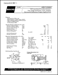 2SC4293 datasheet: NPN triple diffused planar silicon transistor, ultrahigh-definition color display horizontal deflection output application 2SC4293