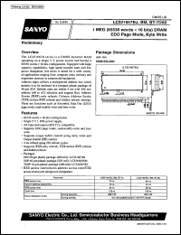 LC321667BM-70 datasheet: 1 MEG (65536 words x 16 bit) DRAM, EDO page mode, byte write LC321667BM-70