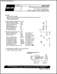 2SC4449 datasheet: NPN triple diffused planar silicon transistor, TV camera deflection, high-voltage driver application 2SC4449