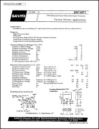 2SC4671 datasheet: NPN epitaxial planar silicon transistor, various drivers applications 2SC4671