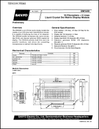 DM1640 datasheet: LCD matrix display module (16 characters x 4 line) DM1640