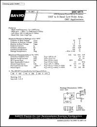 2SC4871 datasheet: NPN epitaxial planar silicon transistor, UHF to S band low-noise amp, OSC application 2SC4871