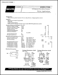 2SD1799 datasheet: NPN epitaxial planar silicon transistor, driver application 2SD1799