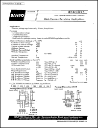 2SD1805 datasheet: NPN epitaxial planar silicon transistor, high-current switching application 2SD1805