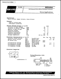 2SD1854 datasheet: NPN epitaxial planar silicon darlington transistor, driver application 2SD1854