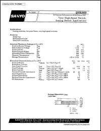 2SK669 datasheet: N-channel MOS silicon FET, very high-speed switch application 2SK669