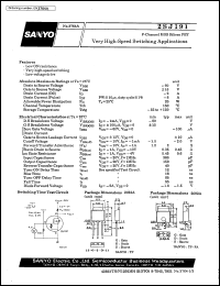 2SJ191 datasheet: P-channel MOS silicon FET, very high-speed switching application 2SJ191