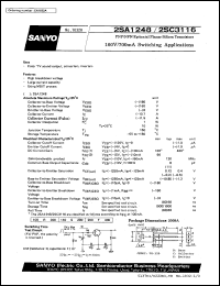 2SA1248 datasheet: PNP epitaxial planar silicon transistor, 160V/700mA switching application 2SA1248