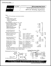 2SC3117 datasheet: NPN epitaxial planar silicon transistor, 160V/1,5A switching application 2SC3117