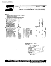 2SA1831 datasheet: PNP triple diffused planar silicon transistor, high-voltage amp, high-voltage switching 2SA1831