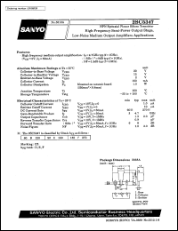 2SC5347 datasheet: NPN epitaxial planar silicon transistor, high-frequency semi-power output stage, low-noise medium output amplifier application 2SC5347