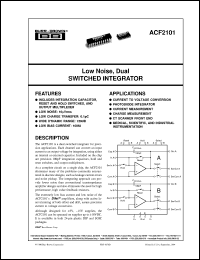 ACF2101BU/1K datasheet: Low Noise, Dual Switched Integrator ACF2101BU/1K