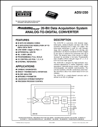 ADS1250U datasheet: SpeedPlus 20-Bit Data Acquisition System Analog-to-Digital Converter ADS1250U