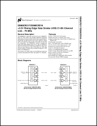 DS90CR218MTD datasheet: +3.3V Rising Edge Data Strobe LVDS 21-Bit Channel and Link - 85 MHz DS90CR218MTD