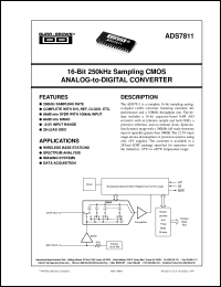 ADS7811U datasheet: 16-Bit 250kHz Sampling CMOS Analog-to-Digital Converter ADS7811U