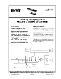 ADS7821P datasheet: 16-Bit 10µs Sampling CMOS Analog-To-Digital Converter ADS7821P