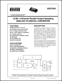ADS7842E datasheet: 12-Bit, 4-Channel Parallel Output Sampling Analog-to-Digital Converter ADS7842E