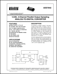 ADS7842EB/1K datasheet: 12-Bit, 4-Channel Parallel Output Sampling Analog-to-Digital Converter ADS7842EB/1K