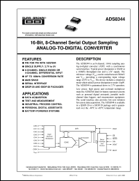 ADS8344N/1K datasheet: 16-Bit, 8-Channel Serial Output Sampling Analog-to-Digital Converter ADS8344N/1K