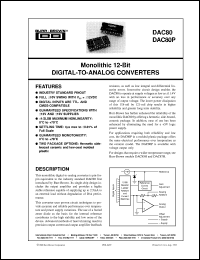 DAC87H-CBI-V datasheet: Monolithic 12-Bit Digital-to-Analog Converters DAC87H-CBI-V