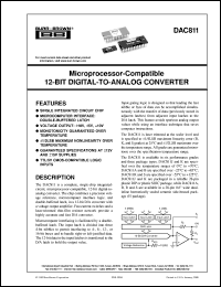DAC811JU/1K datasheet: Microprocessor-Compatible 12-Bit Digital-to-Analog Converter DAC811JU/1K