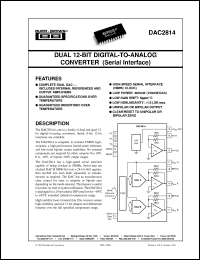 DAC2814AP datasheet: Dual 12-Bit Digital-toAnalog Converter (Serial Interface) DAC2814AP