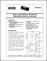 DAC2815AP datasheet: Dual 12-Bit Digital-to-Analog Converter (8-Bit Port Interface) DAC2815AP