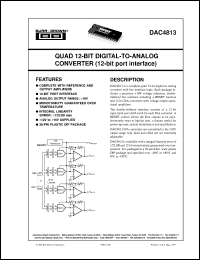 DAC4813AP datasheet: Quad 12-Bit Digital-to-Analog Converter (12-bit port interface) DAC4813AP