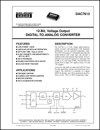 DAC7613E datasheet: 12-Bit, Voltage Output Digital-To-Analog Converter DAC7613E