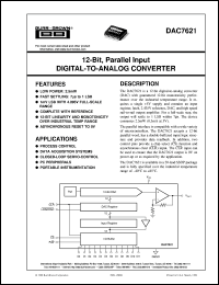 DAC7621E datasheet: 12-Bit, Parallel Input Digital-To-Analog Converter DAC7621E