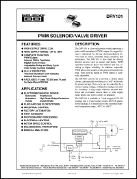 DRV101F/500 datasheet: PWM Solenoid/Valve Driver DRV101F/500