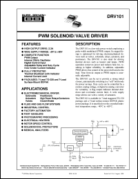 DRV101T datasheet: PWM Solenoid/Valve Driver DRV101T