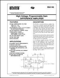 INA146UA/2K5 datasheet: High-Voltage, Programmable Gain Difference Amplifier INA146UA/2K5