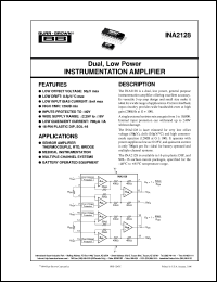 INA2128UA datasheet: Dual, Low Power Instrumentation Amplifier INA2128UA