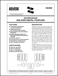 ISO508P datasheet: Uni-Directional Isolated Digital Couplers ISO508P