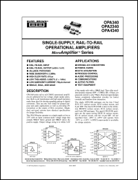 OPA2340PA datasheet: Single-Supply, Rail-to-Rail Operational Amplifiers MicroAmplifier™ Series OPA2340PA