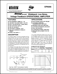 OPA686N/250 datasheet: SpeedPlus Wideband, Low Noise, Voltage Feedback Operational Amplifier OPA686N/250