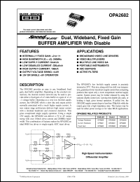 OPA2682N datasheet: SpeedPlus Dual, Wideband, Fixed Gain Buffer Amplifier With Disable OPA2682N