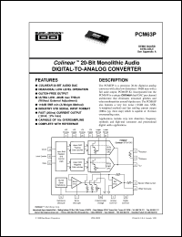 PCM63P datasheet: Colinear™ 20-Bit Monolithic Audio D/A Converter PCM63P