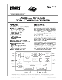 PCM1717E/2K datasheet: SoundPlus™ Stereo Audio Digital-to-Analog Converter PCM1717E/2K