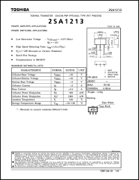 2SA1213 datasheet: Silicon PNP transistor for power switching and power amplifier applications 2SA1213