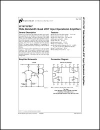 LF147J/883 datasheet: Wide Bandwidth Quad JFET Input Operational Amplifiers LF147J/883